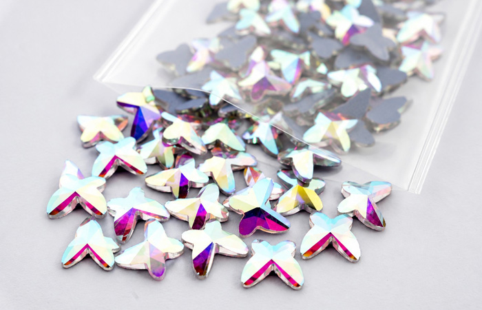 Butterfly shape fancy glass rhinestones