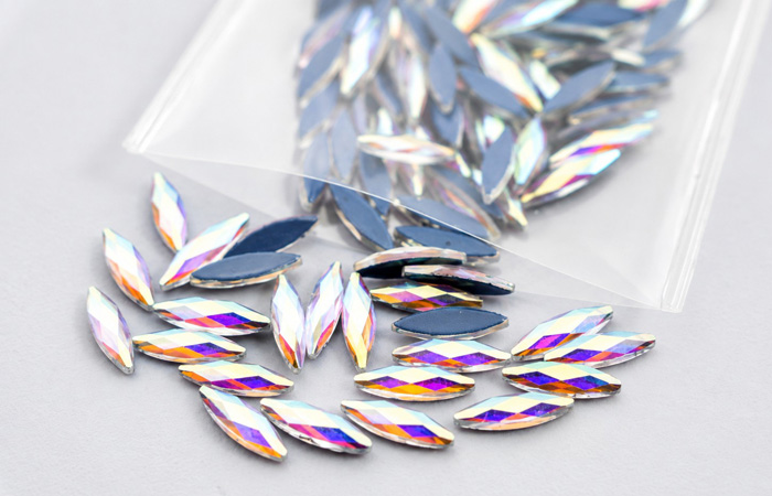 Navette shape fancy glass rhinestones