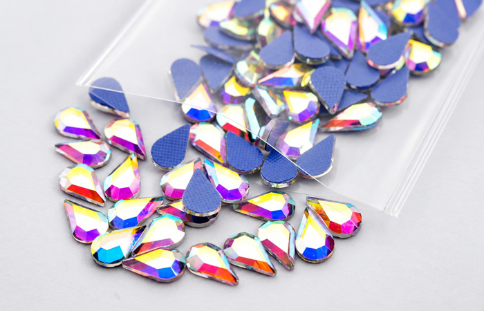 Teardrop shape fancy glass rhinestones